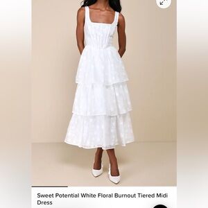 Lulus white midi dress